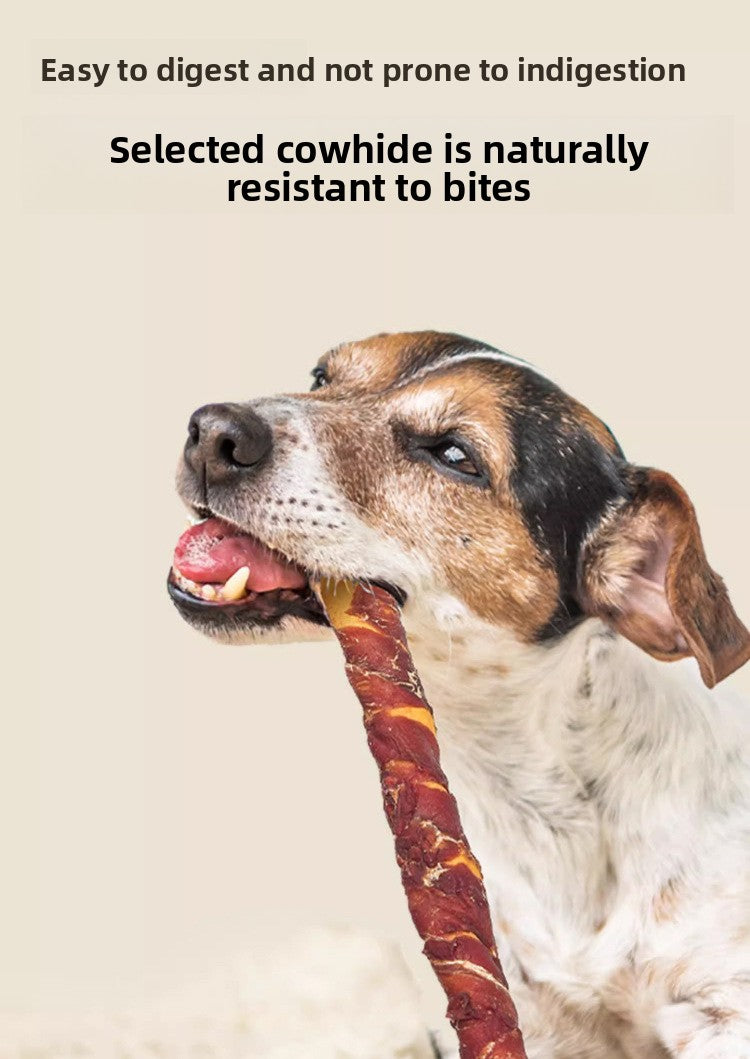 Dog Snacks Yihe 1.0m Stick Pet Snacks Large Dog Cowhide Ring Puppy Chicken Beef Chew Stick Dog