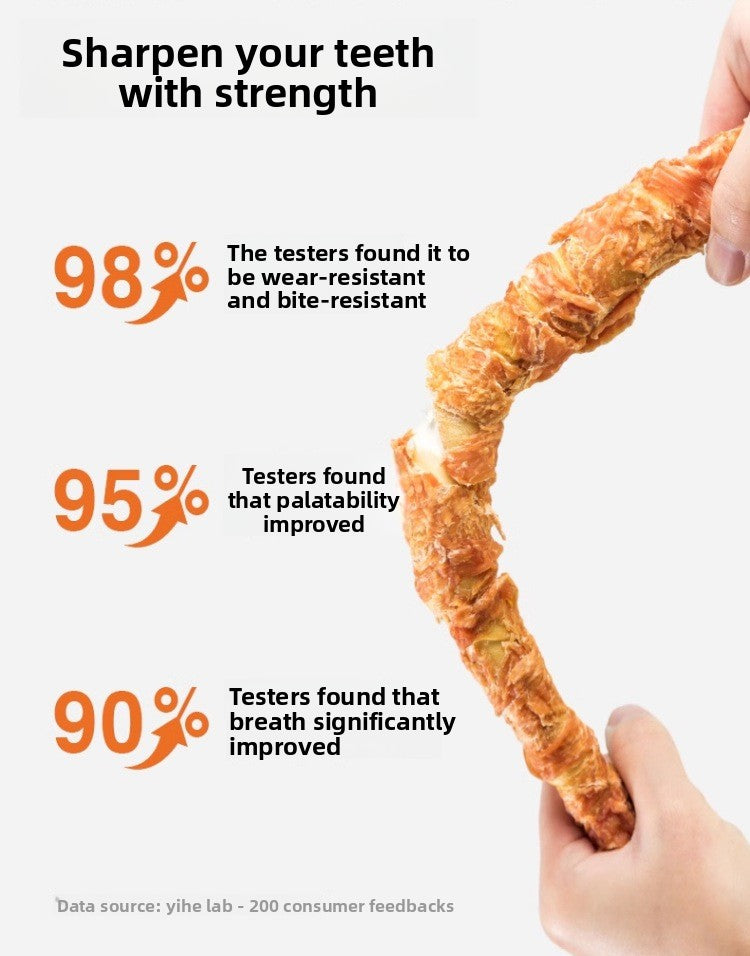 Dog Snacks Yihe 1.0m Stick Pet Snacks Large Dog Cowhide Ring Puppy Chicken Beef Chew Stick Dog