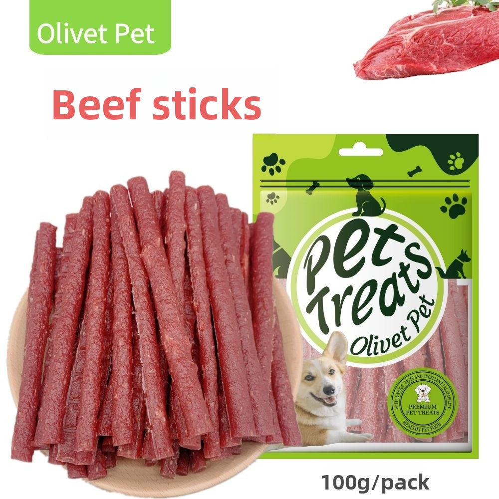 Dog Snacks Yihe 1.0m Stick Pet Snacks Large Dog Cowhide Ring Puppy Chicken Beef Chew Stick Dog