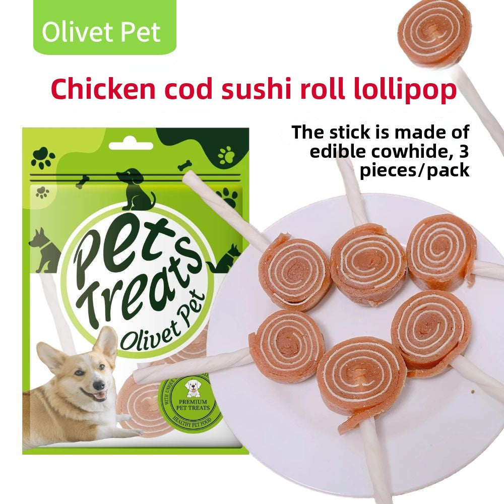 Dog Snacks Yihe 1.0m Stick Pet Snacks Large Dog Cowhide Ring Puppy Chicken Beef Chew Stick Dog