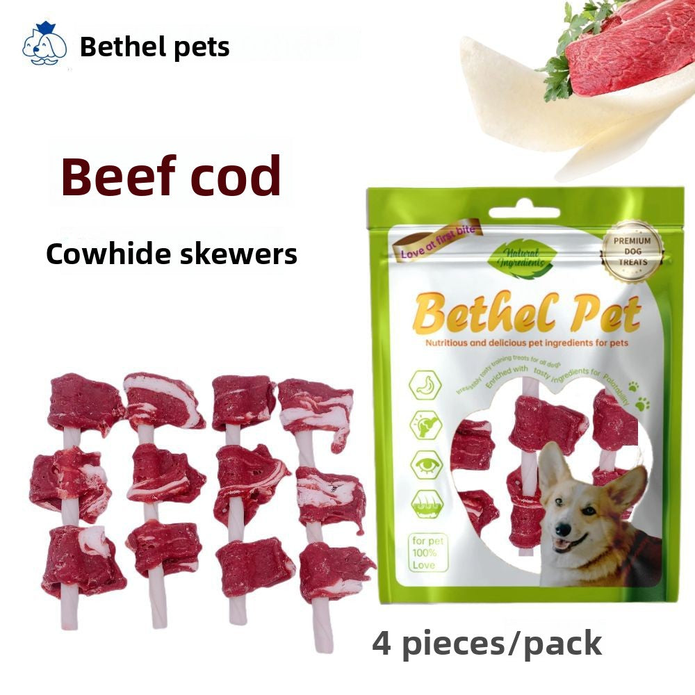 Dog Snacks Yihe 1.0m Stick Pet Snacks Large Dog Cowhide Ring Puppy Chicken Beef Chew Stick Dog