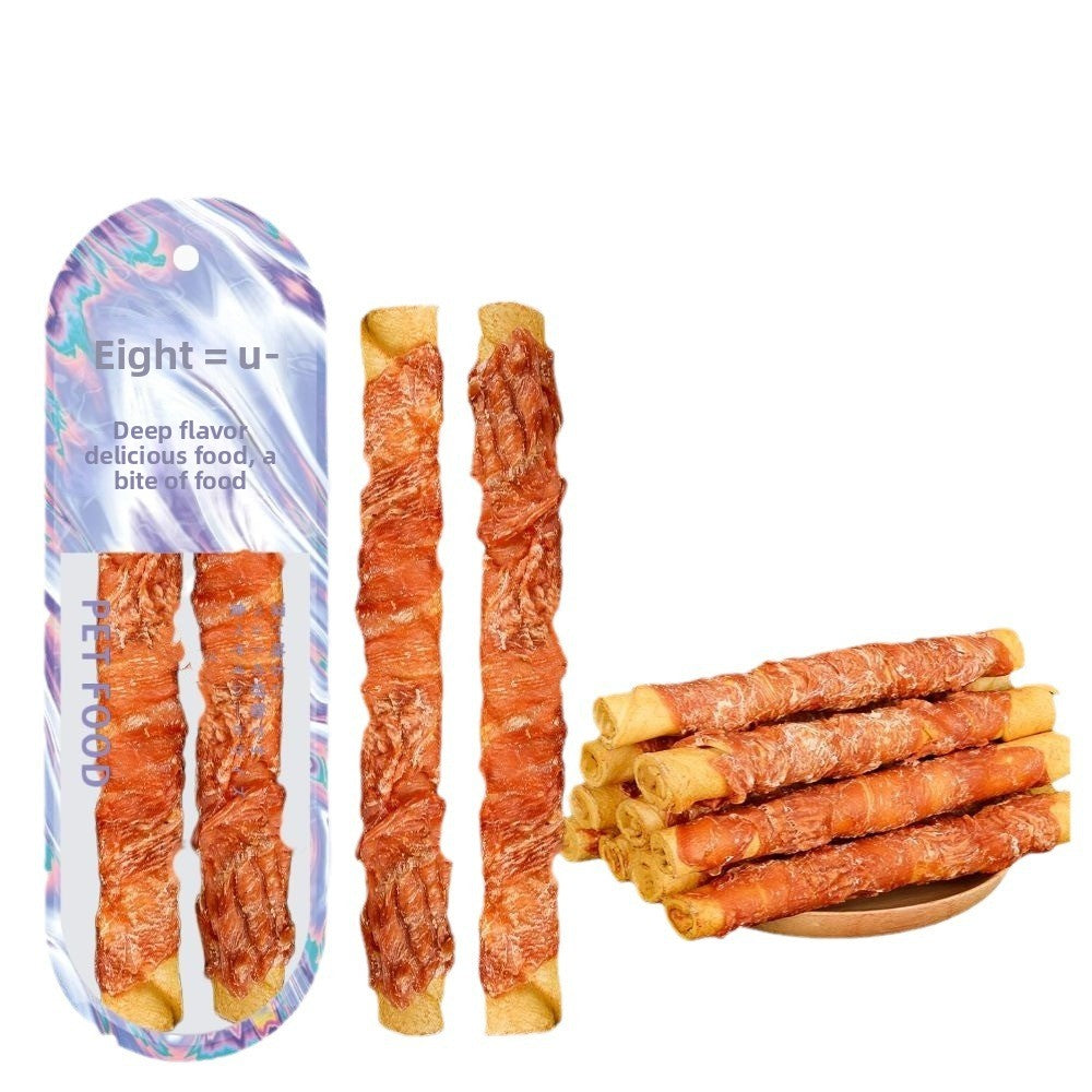 Dog Snacks Yihe 1.0m Stick Pet Snacks Large Dog Cowhide Ring Puppy Chicken Beef Chew Stick Dog