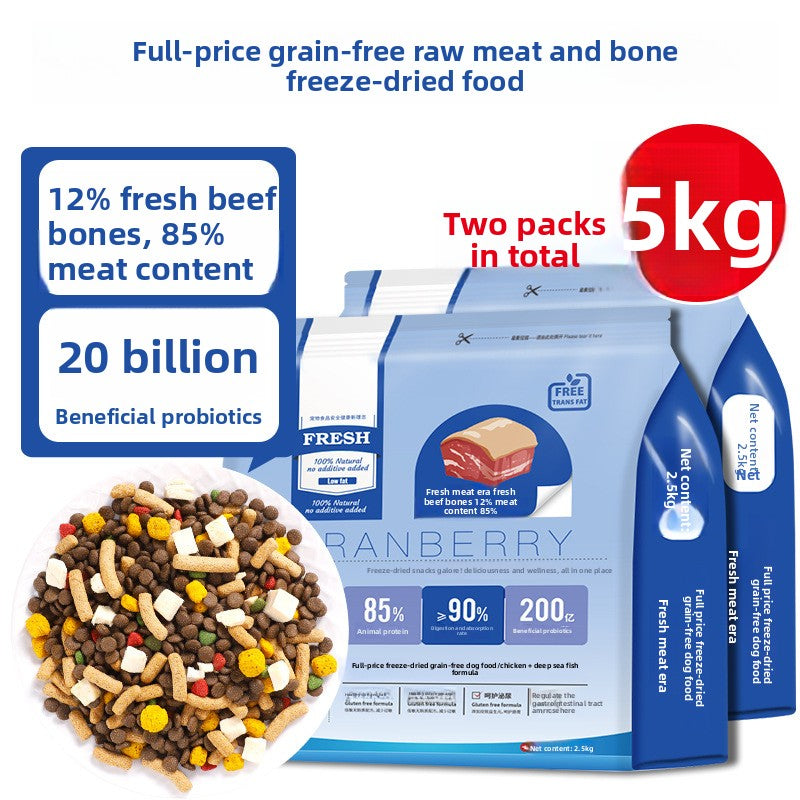 Fresh Meat Freeze-Dried Grain-Free Dog Food, 5kg All Breed Formula